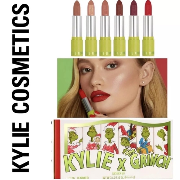 SOLD……NIP Kylie Jenner x The Grinch COMPLETE Lipstick Set Of 6 Holiday - Picture 3 of 8